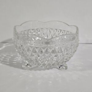Vintage - Indiana Glass - Bowl - Diamond Point Clear Footed Candy Dish